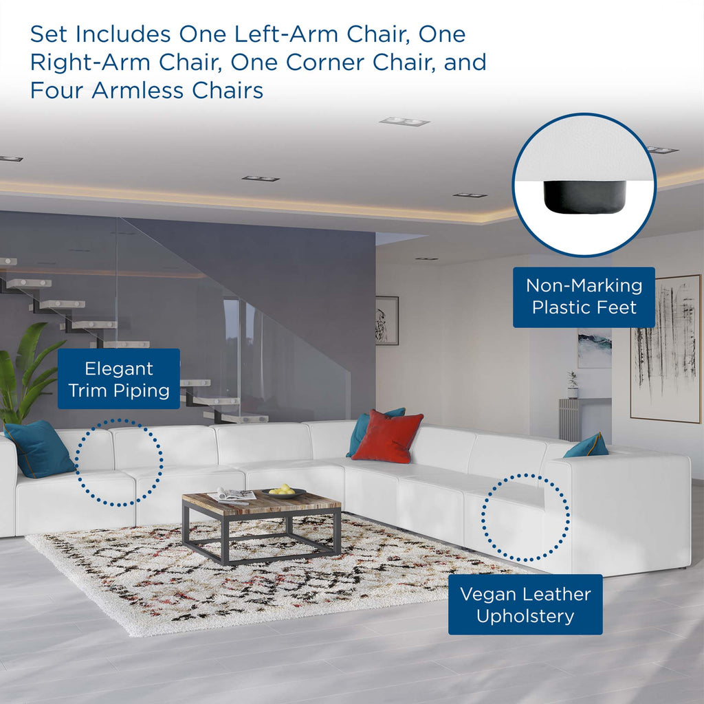 Mingle 7-Piece Vegan Leather Sectional sofá