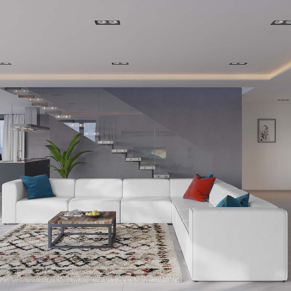 Mingle 7-Piece Vegan Leather Sectional sofá