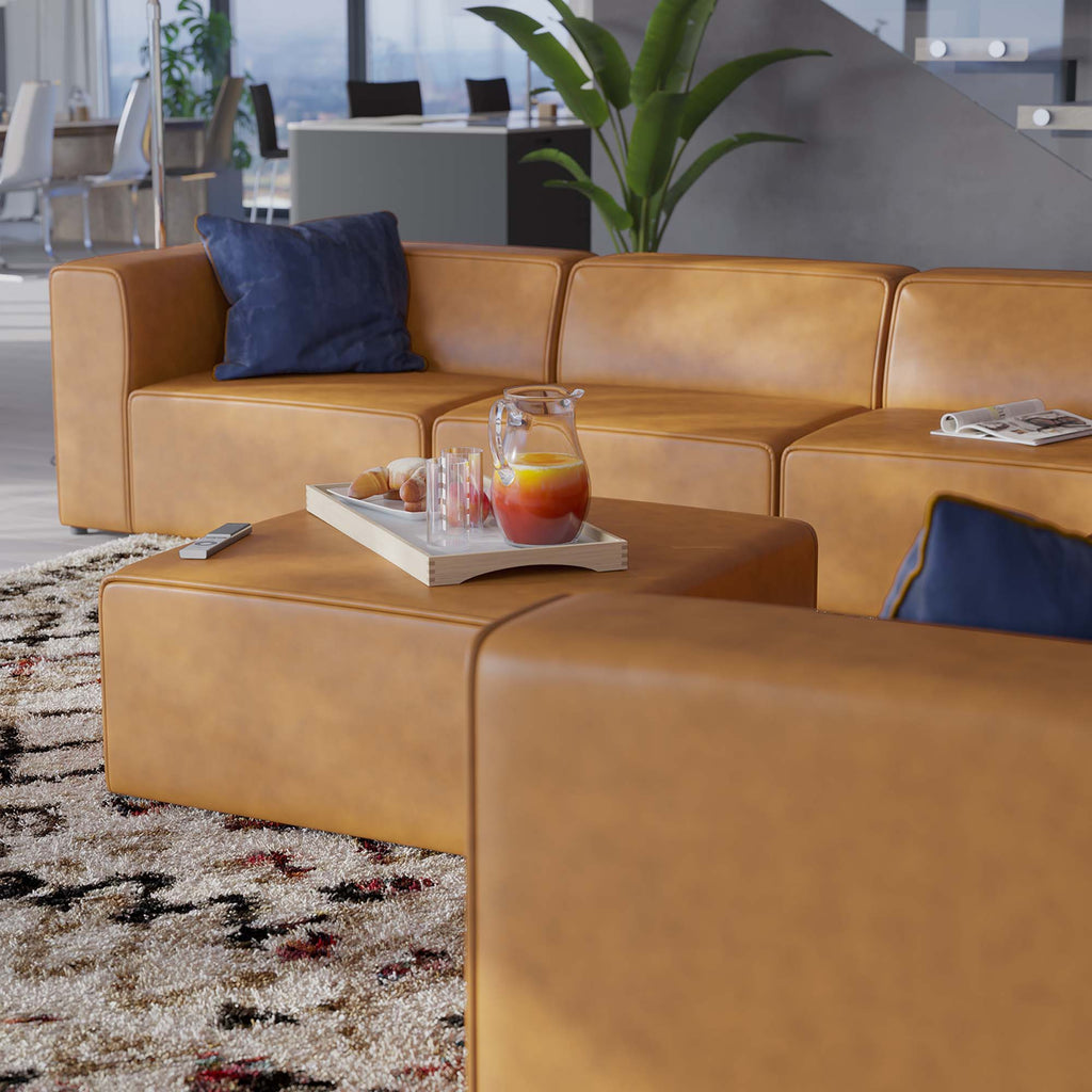 Mingle 8-Piece Vegan Leather Sectional sofá Set