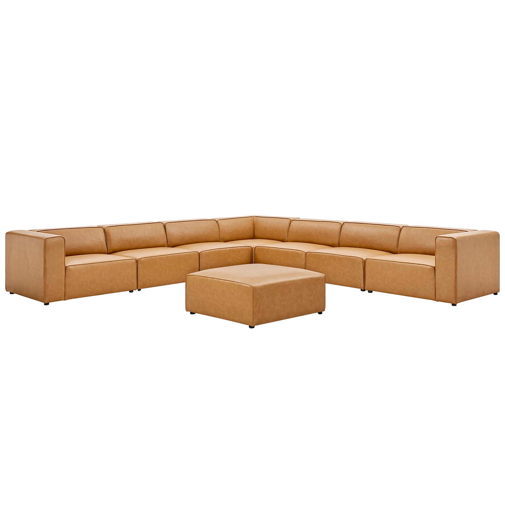 Mingle 8-Piece Vegan Leather Sectional sofá Set