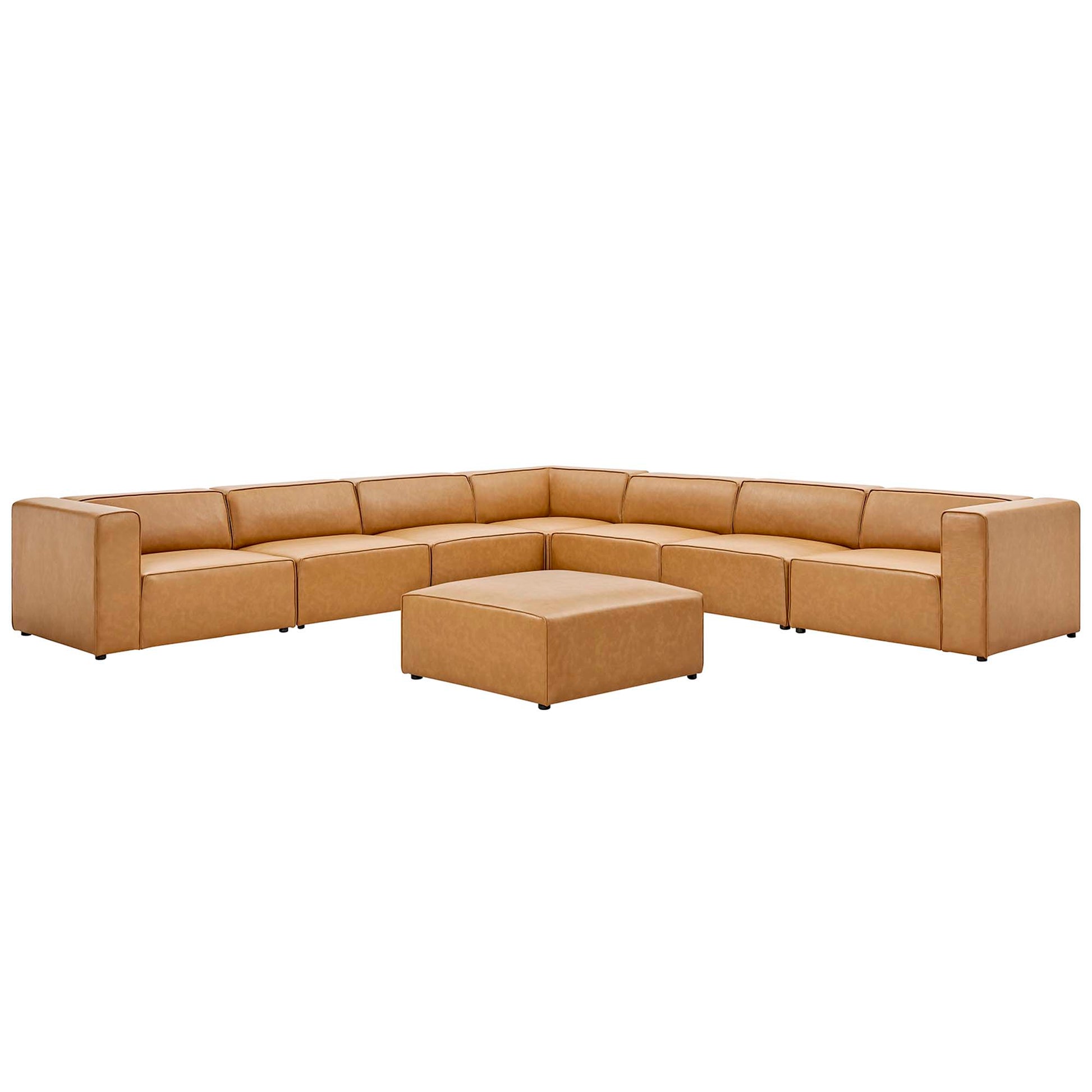 Mingle 8-Piece Vegan Leather Sectional sofá Set