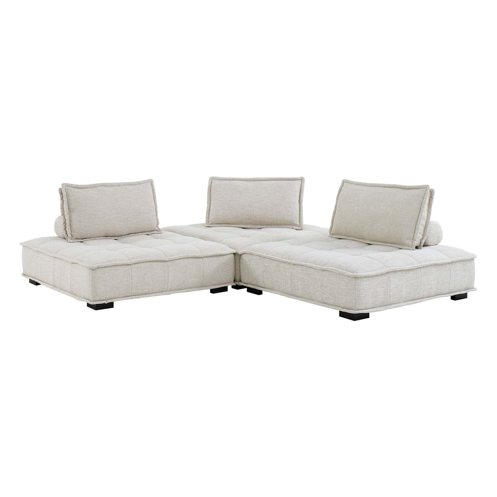 Saunter 3-Piece Tufted Fabric sofá
