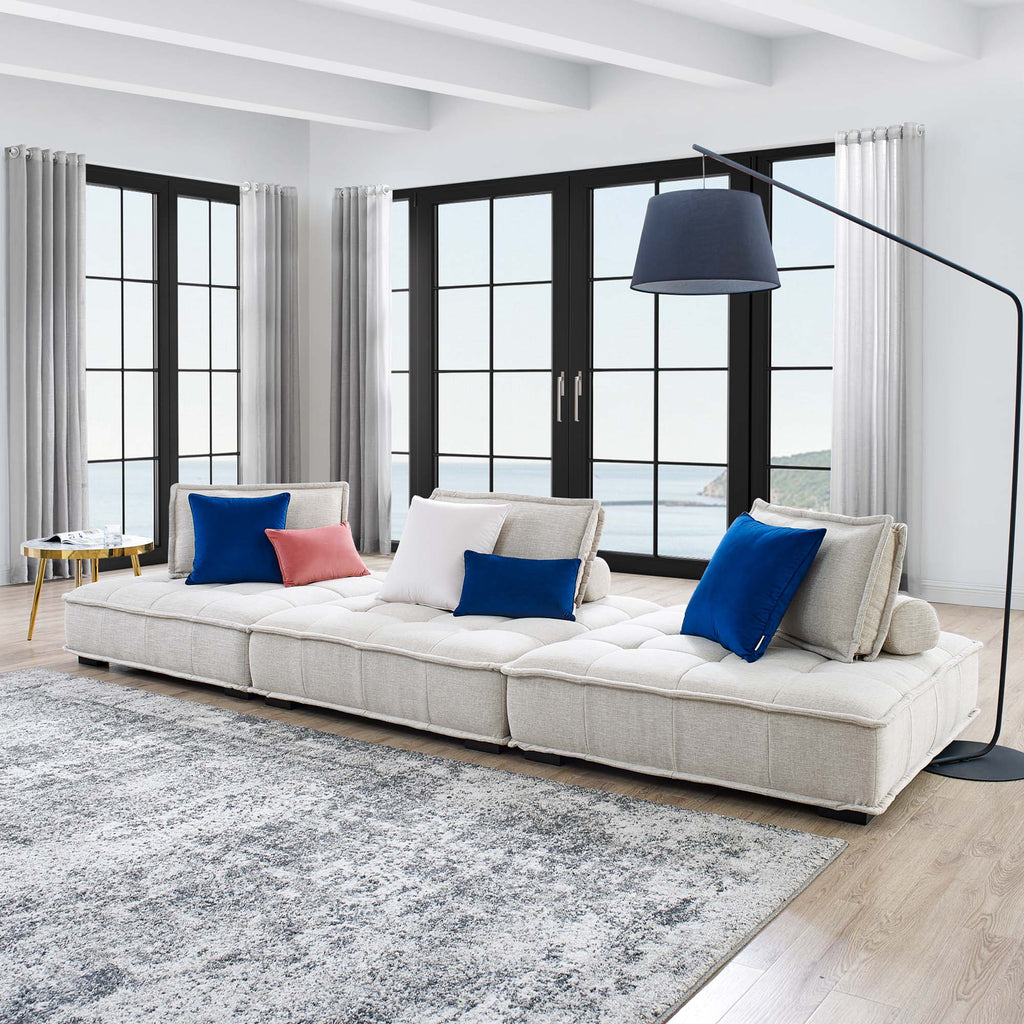 Saunter 3-Piece Tufted Fabric sofá