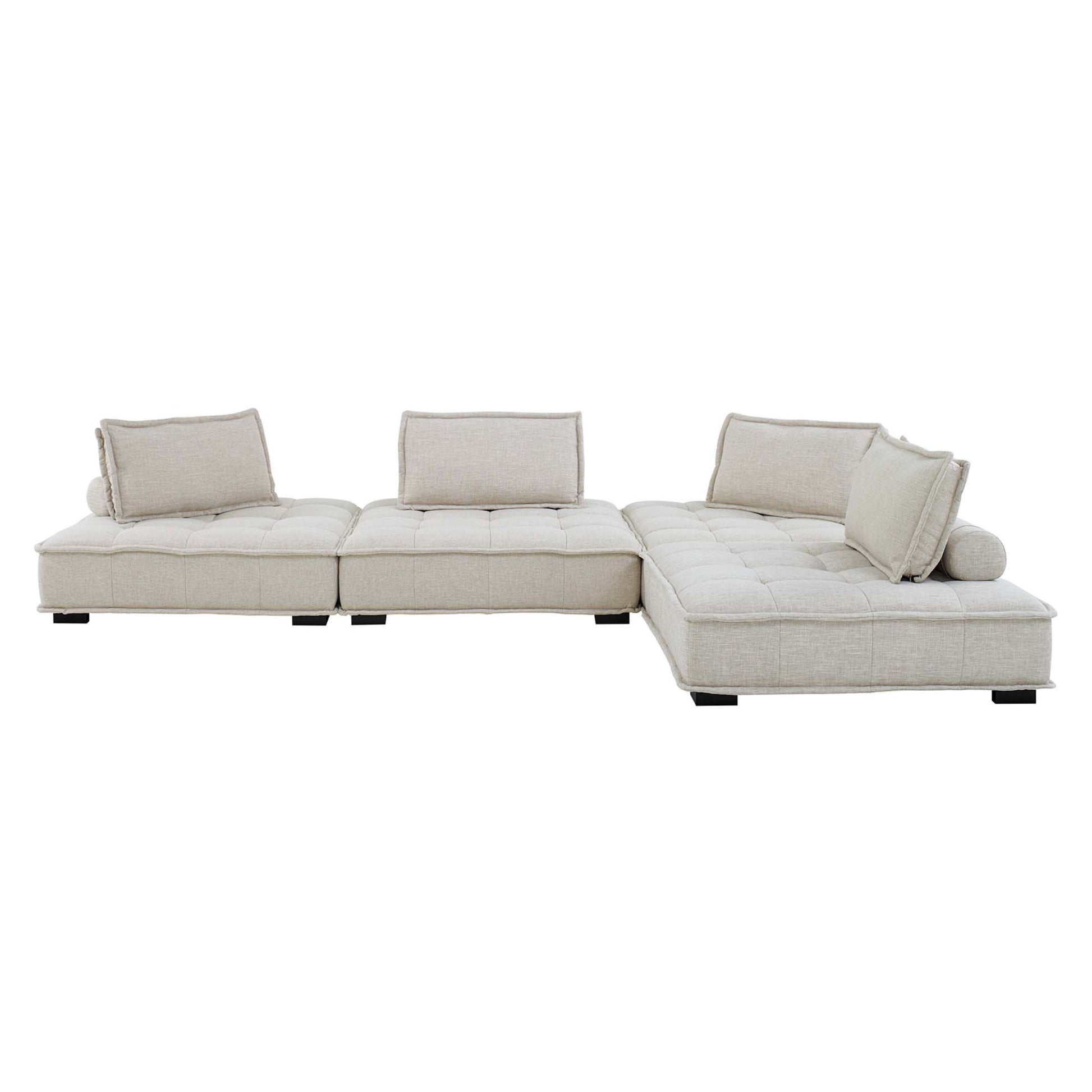 Saunter 4-Piece Tufted Fabric Sectional sofá