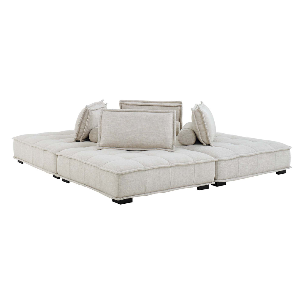 Saunter 4-Piece Tufted Fabric Sectional sofá