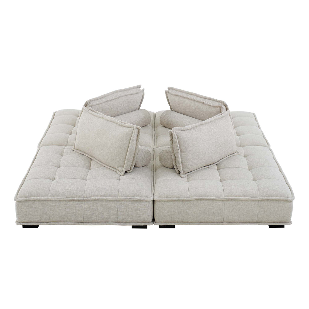 Saunter 4-Piece Tufted Fabric Sectional sofá