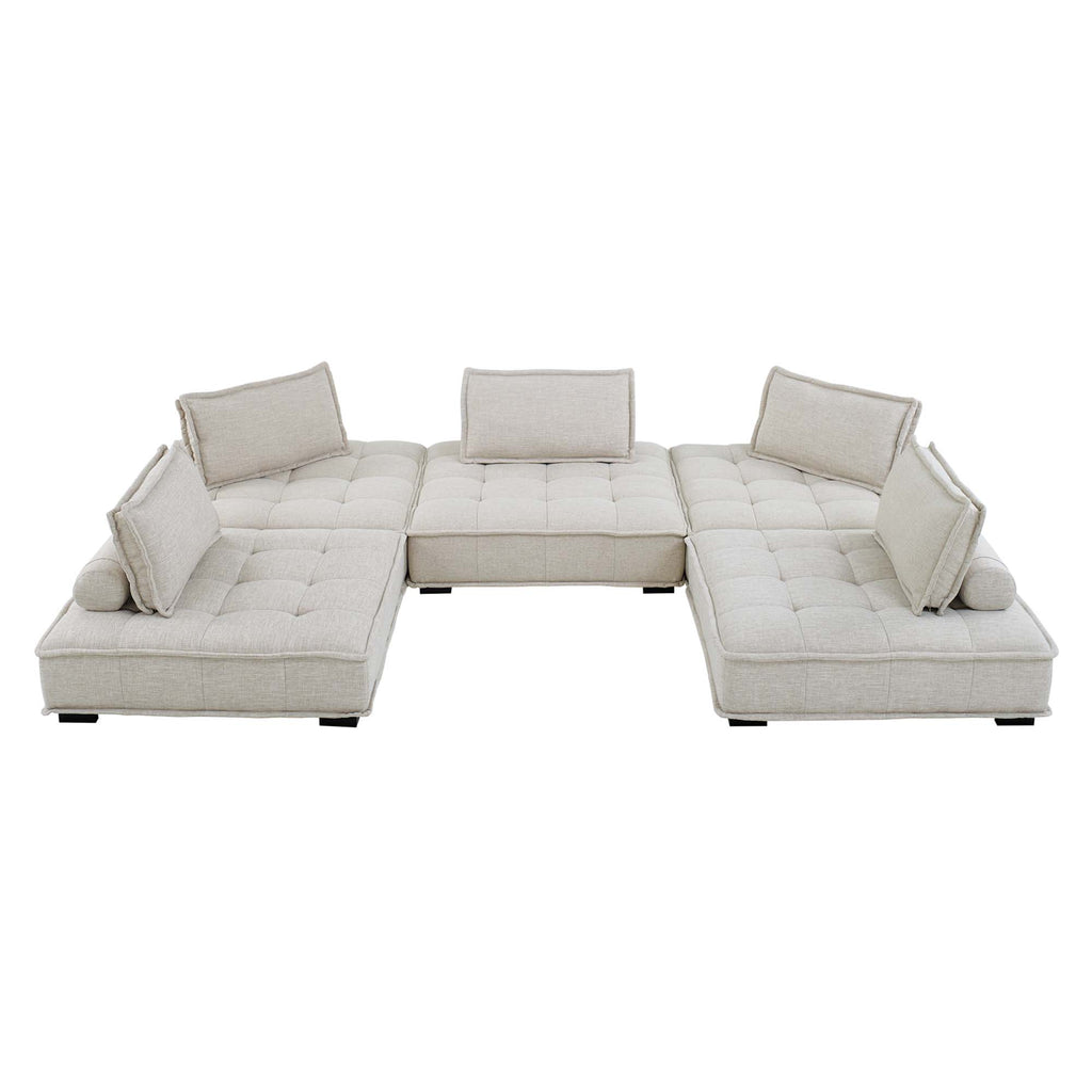 Saunter 5-Piece Tufted Fabric Sectional sofá