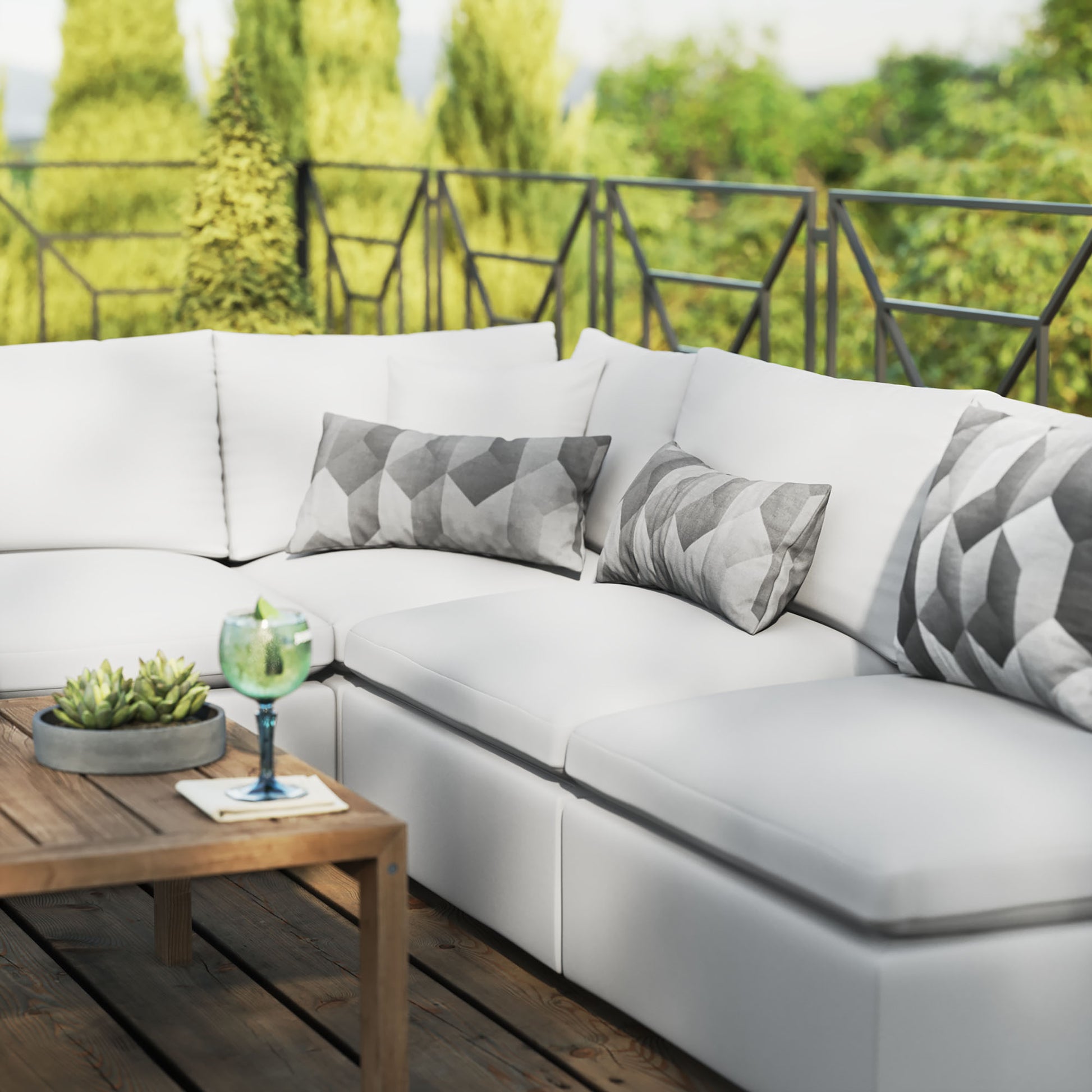 Commix 5-Piece Outdoor Patio Sectional sofá