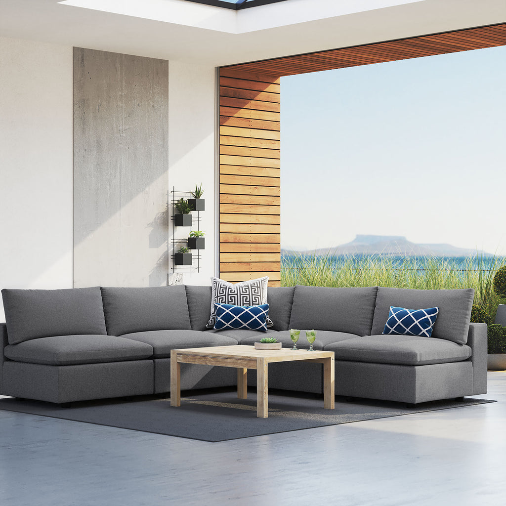 Commix 5-Piece Sunbrella® Outdoor Patio Sectional sofá