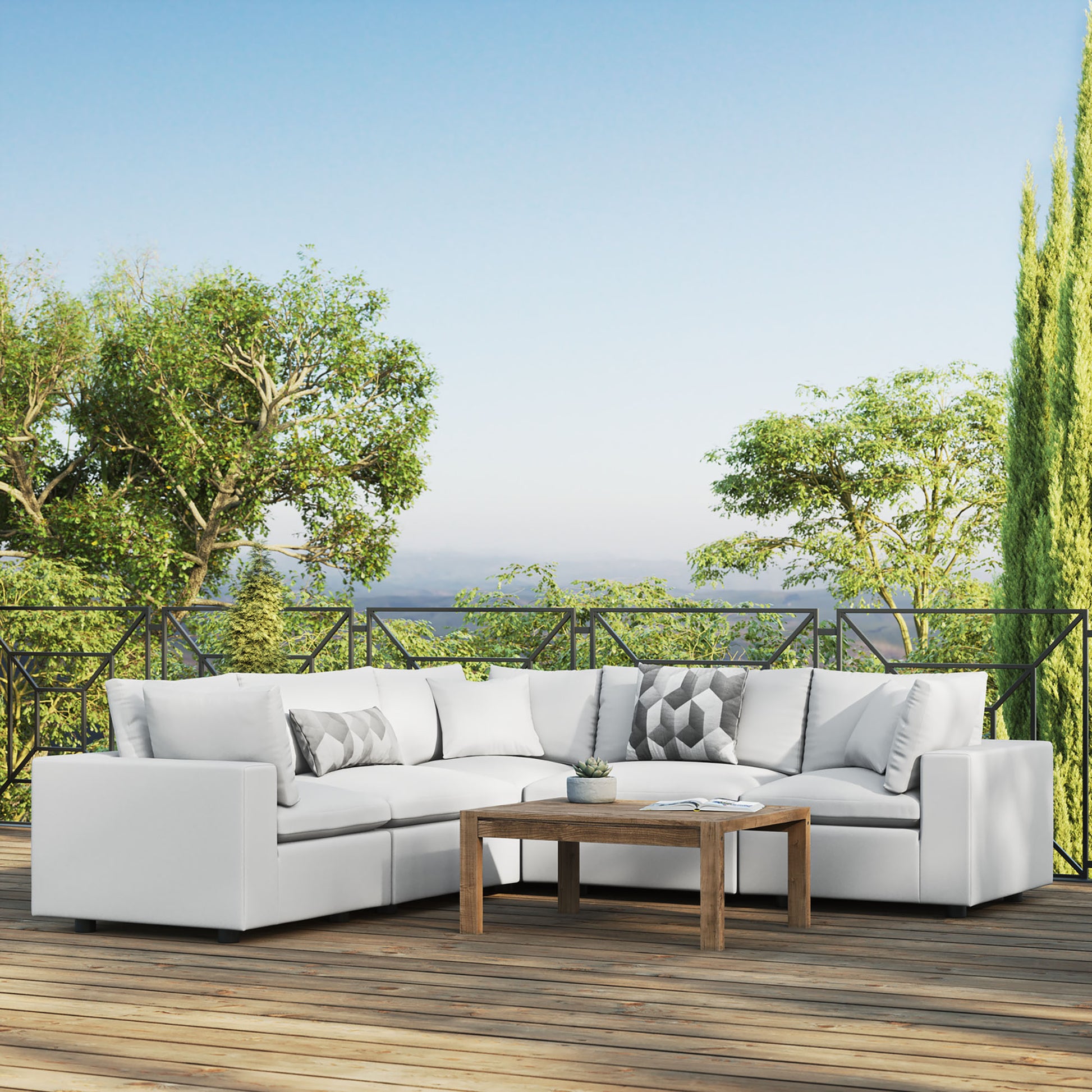 Commix 5-Piece Outdoor Patio Sectional sofá