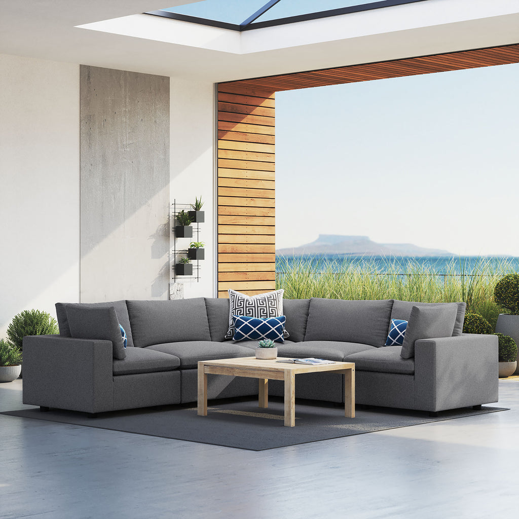 Commix 5-Piece Sunbrella® Outdoor Patio Sectional sofá