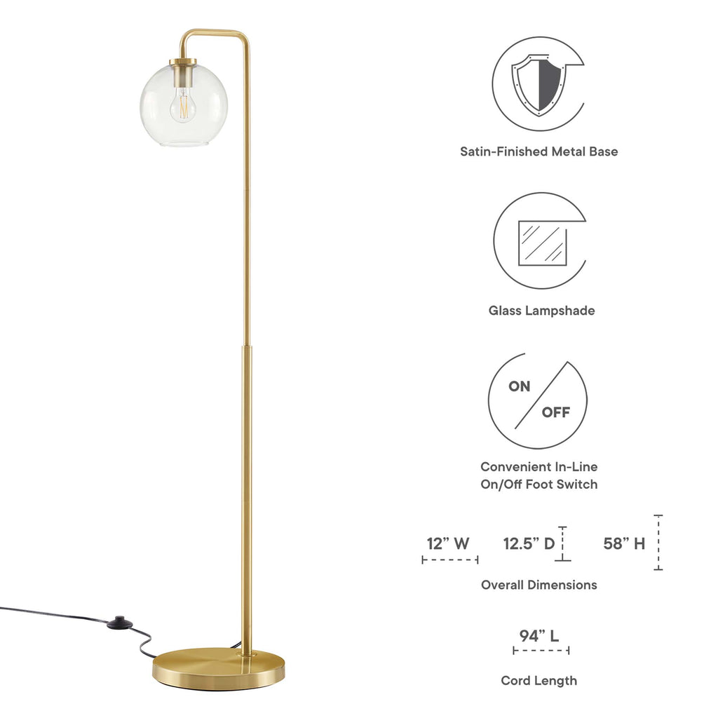 Silo Glass Globe and Metal Floor Lamp