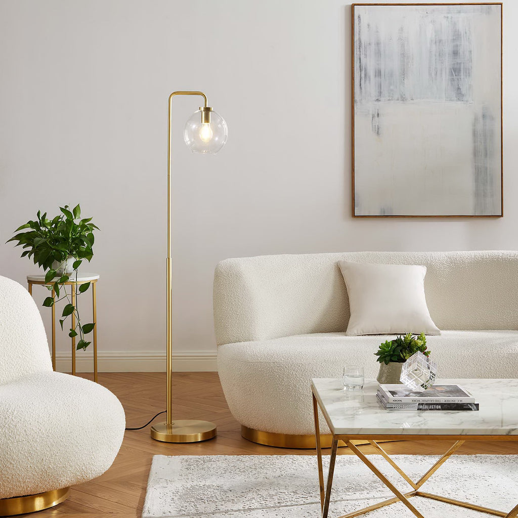 Silo Glass Globe and Metal Floor Lamp