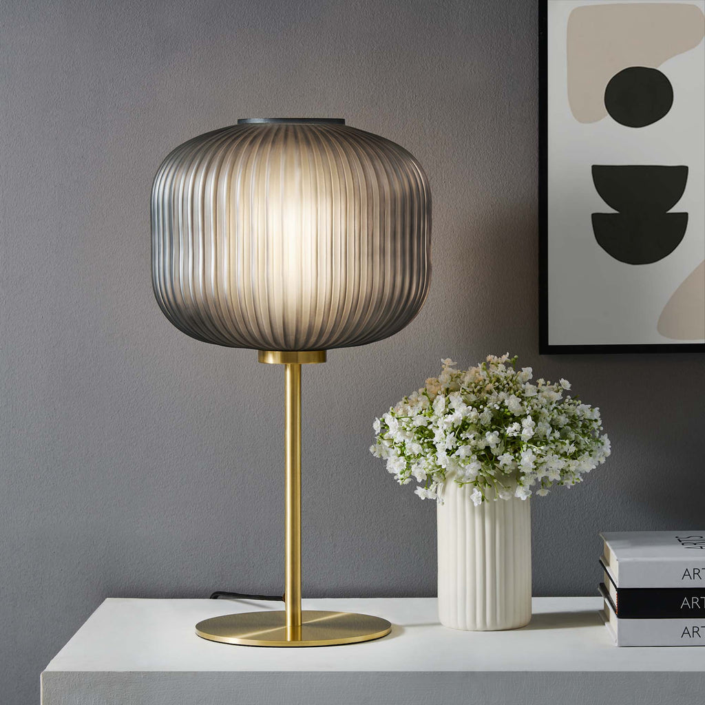 Reprise Glass Sphere and Metal mesa Lamp