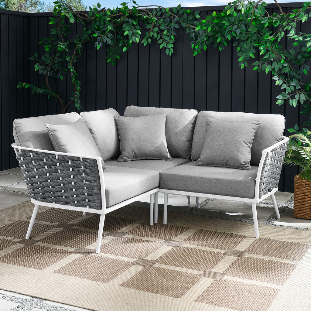 Stance Outdoor Patio Aluminum Small Sectional sofá