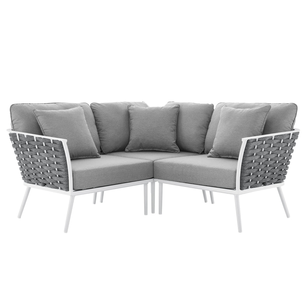 Stance Outdoor Patio Aluminum Small Sectional sofá