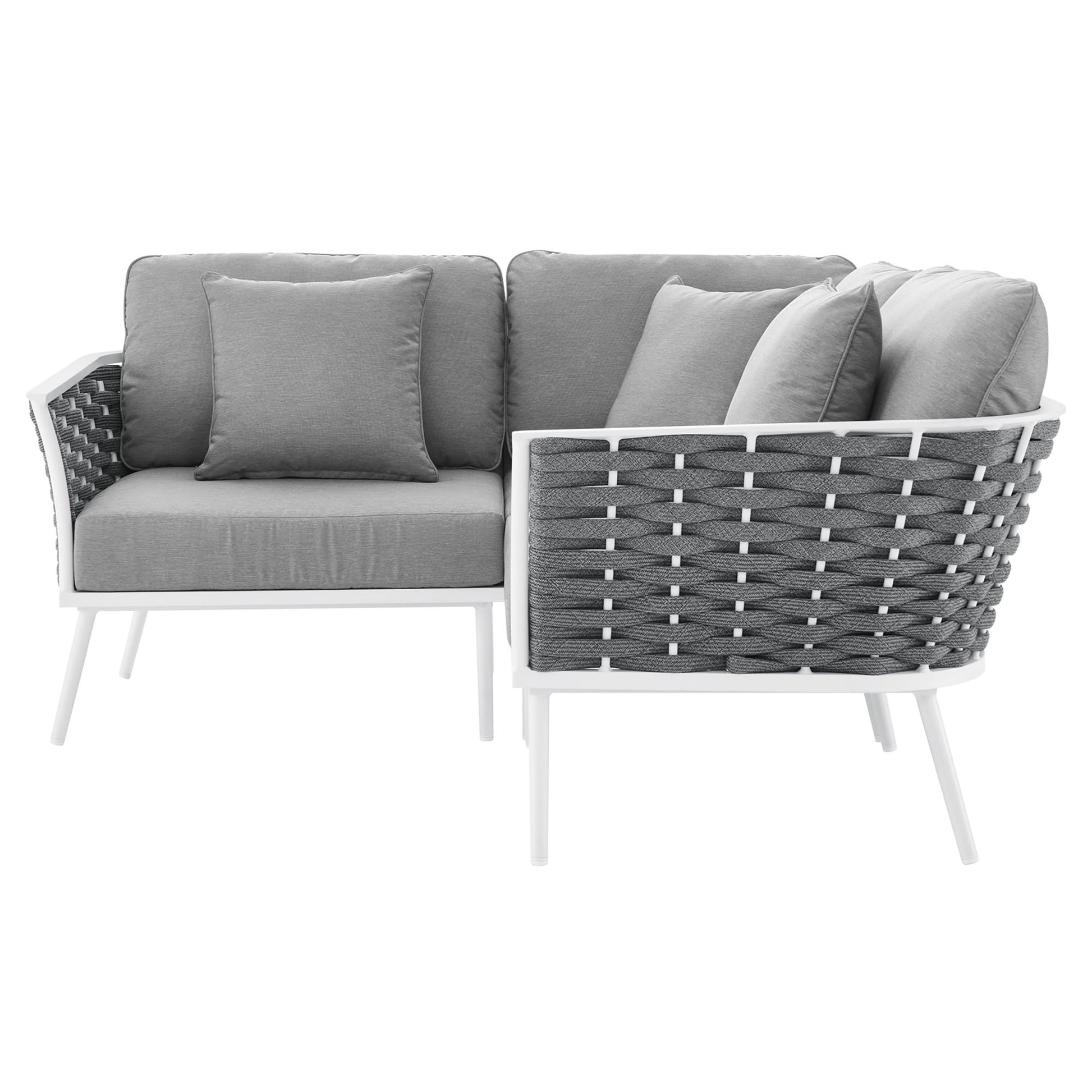 Stance Outdoor Patio Aluminum Small Sectional sofá