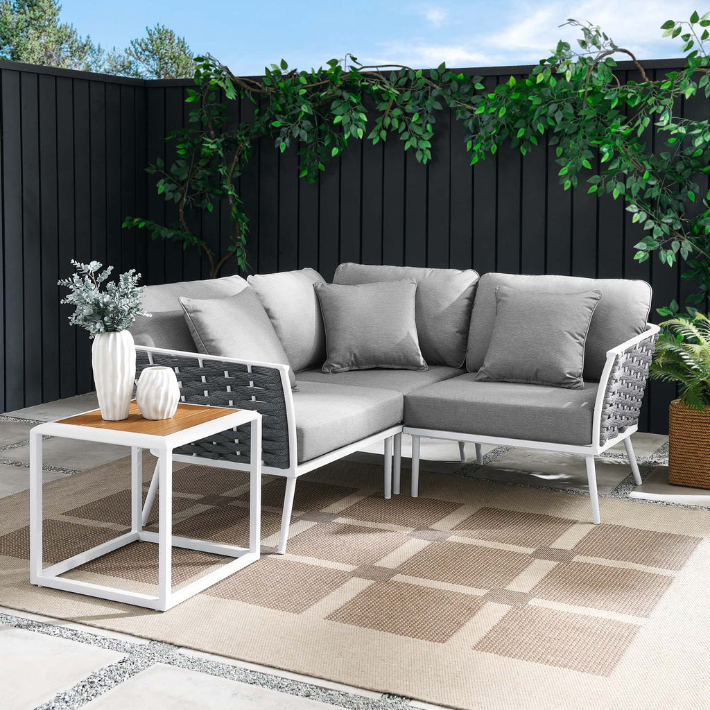 Stance 4 Piece Outdoor Patio Aluminum Sectional sofá Set