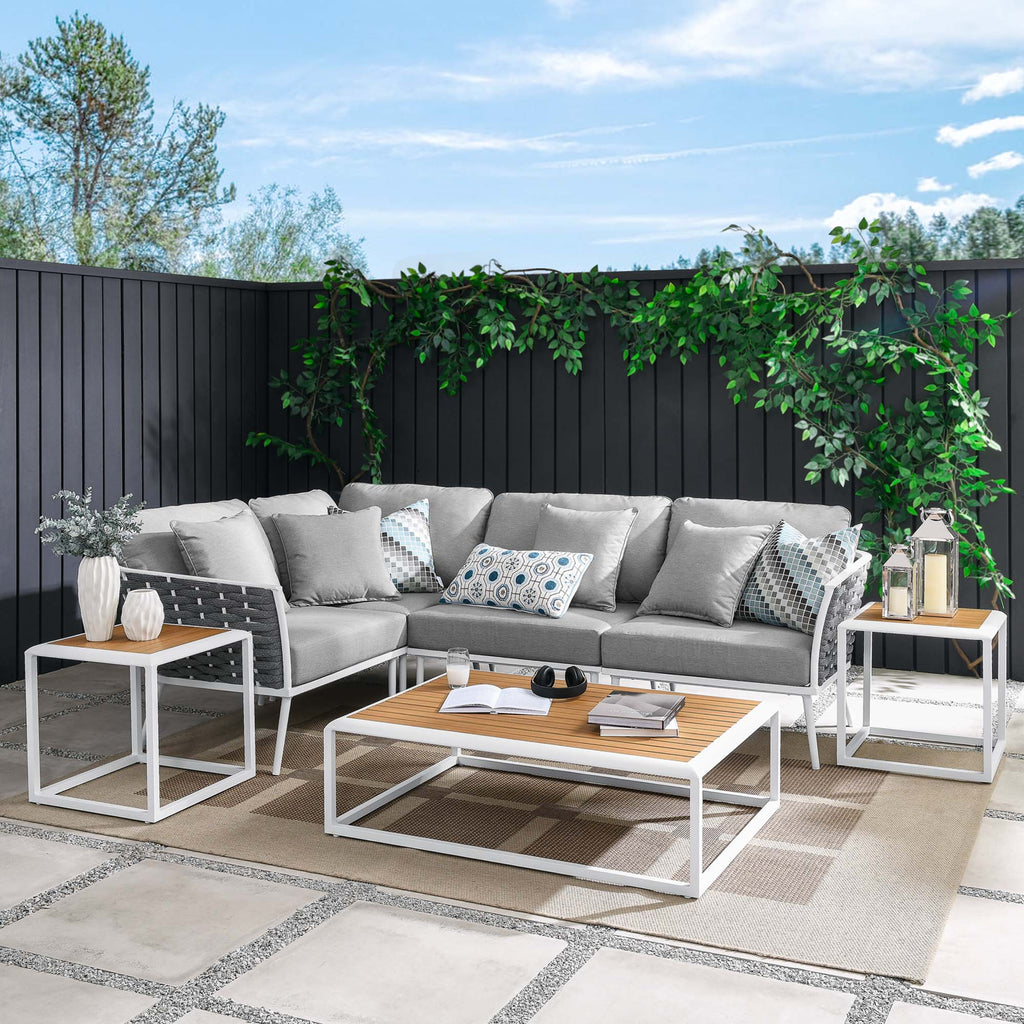 Stance 7 Piece Outdoor Patio Aluminum Sectional sofá Set