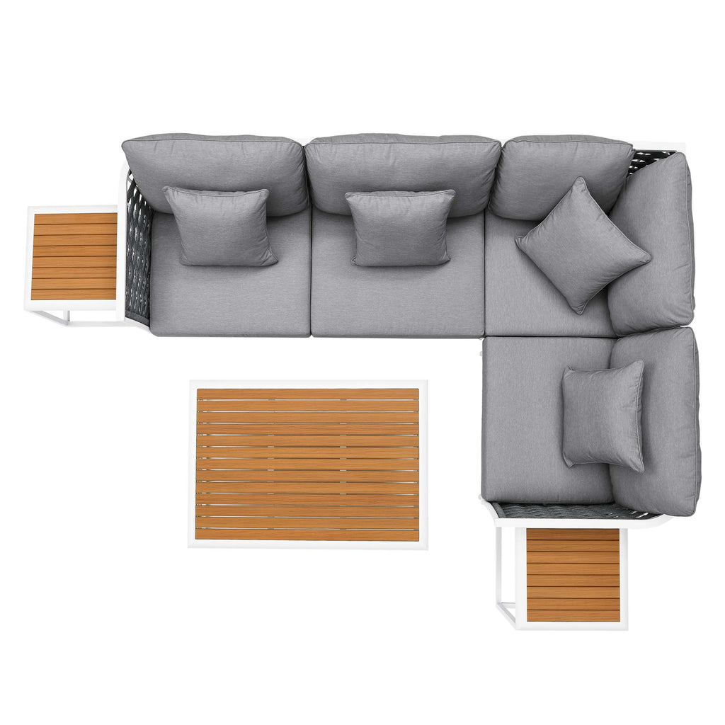 Stance 7 Piece Outdoor Patio Aluminum Sectional sofá Set