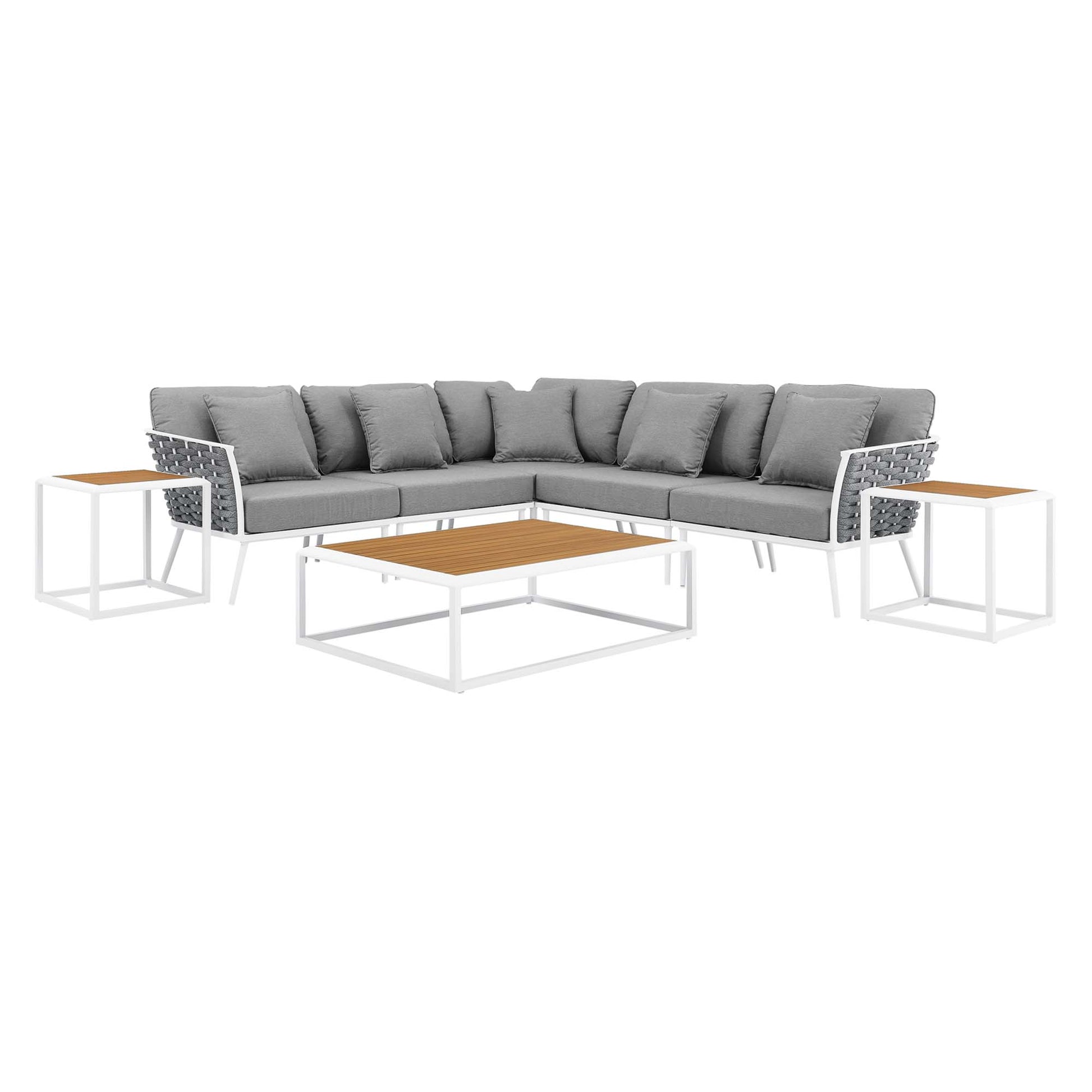 Stance 8 Piece Outdoor Patio Aluminum Sectional sofá Set