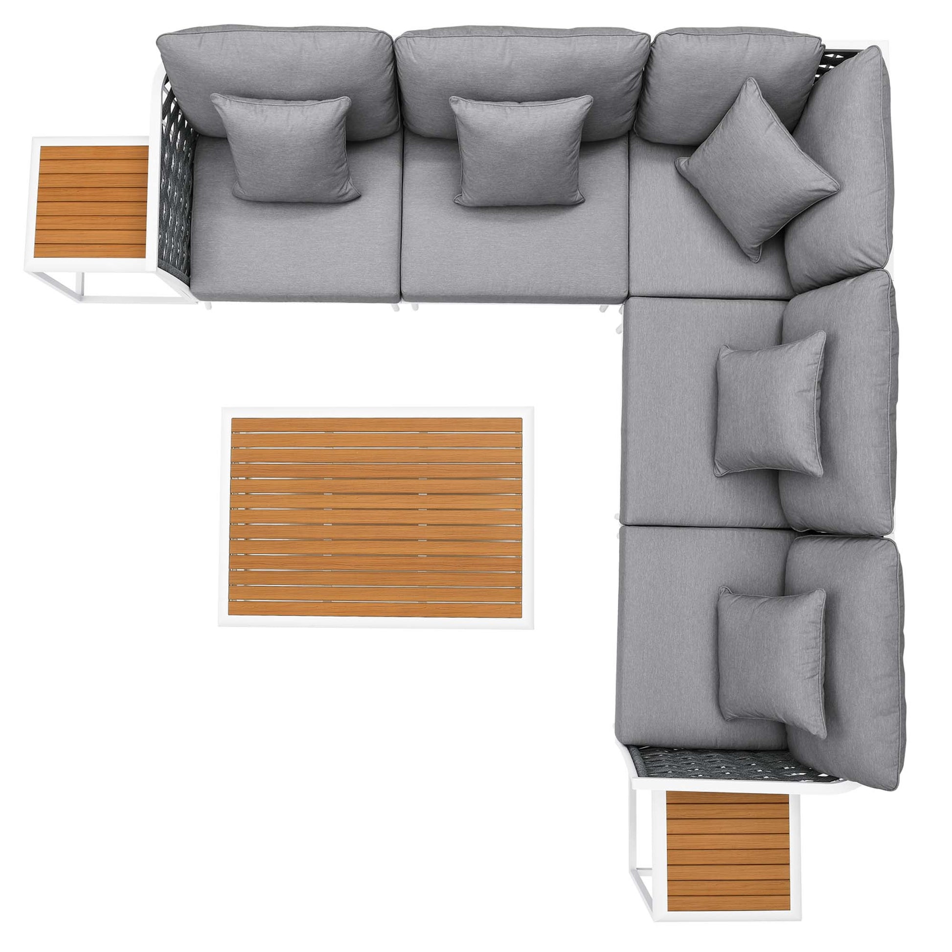 Stance 8 Piece Outdoor Patio Aluminum Sectional sofá Set