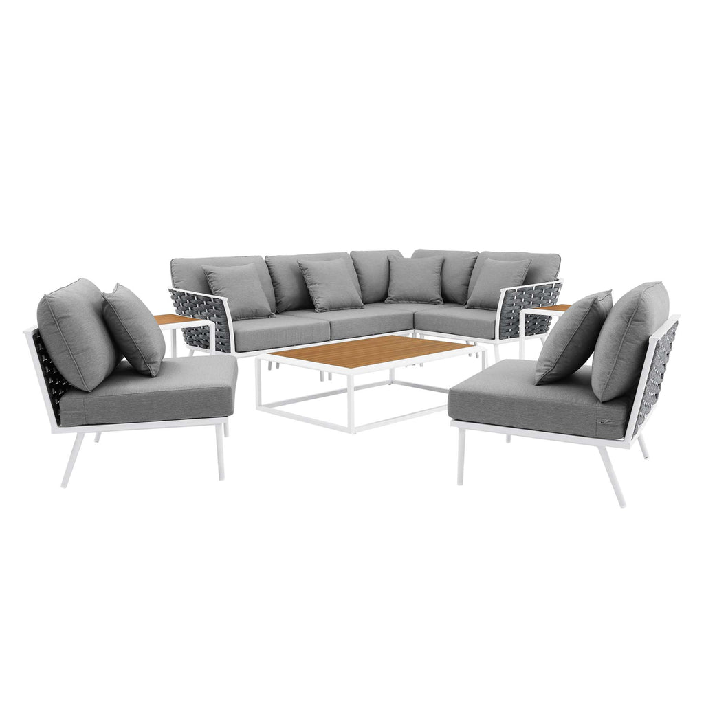 Stance 9 Piece Aluminum Outdoor Patio Sectional sofá Set