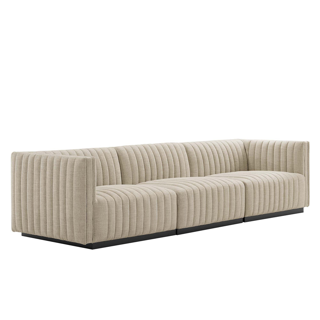 Conjure Channel Tufted Upholstered Fabric sofá