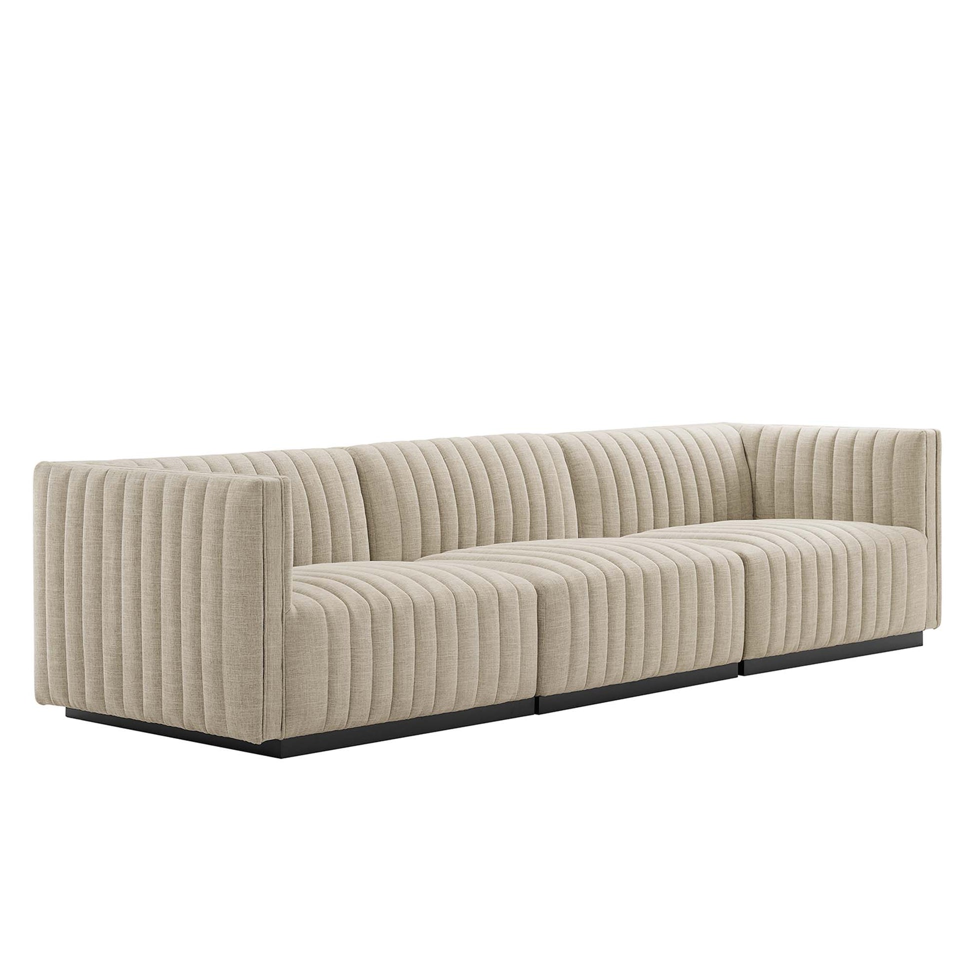 Conjure Channel Tufted Upholstered Fabric sofá