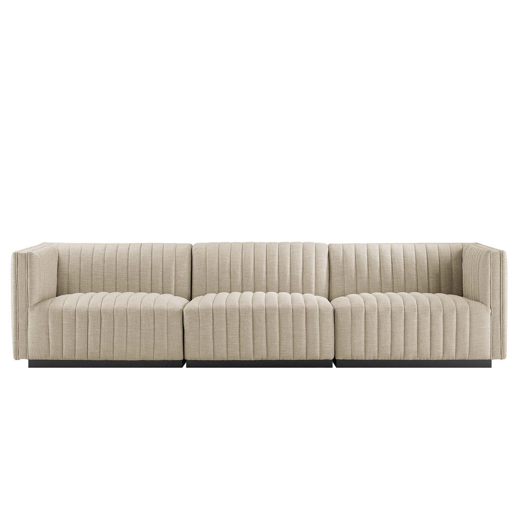 Conjure Channel Tufted Upholstered Fabric sofá