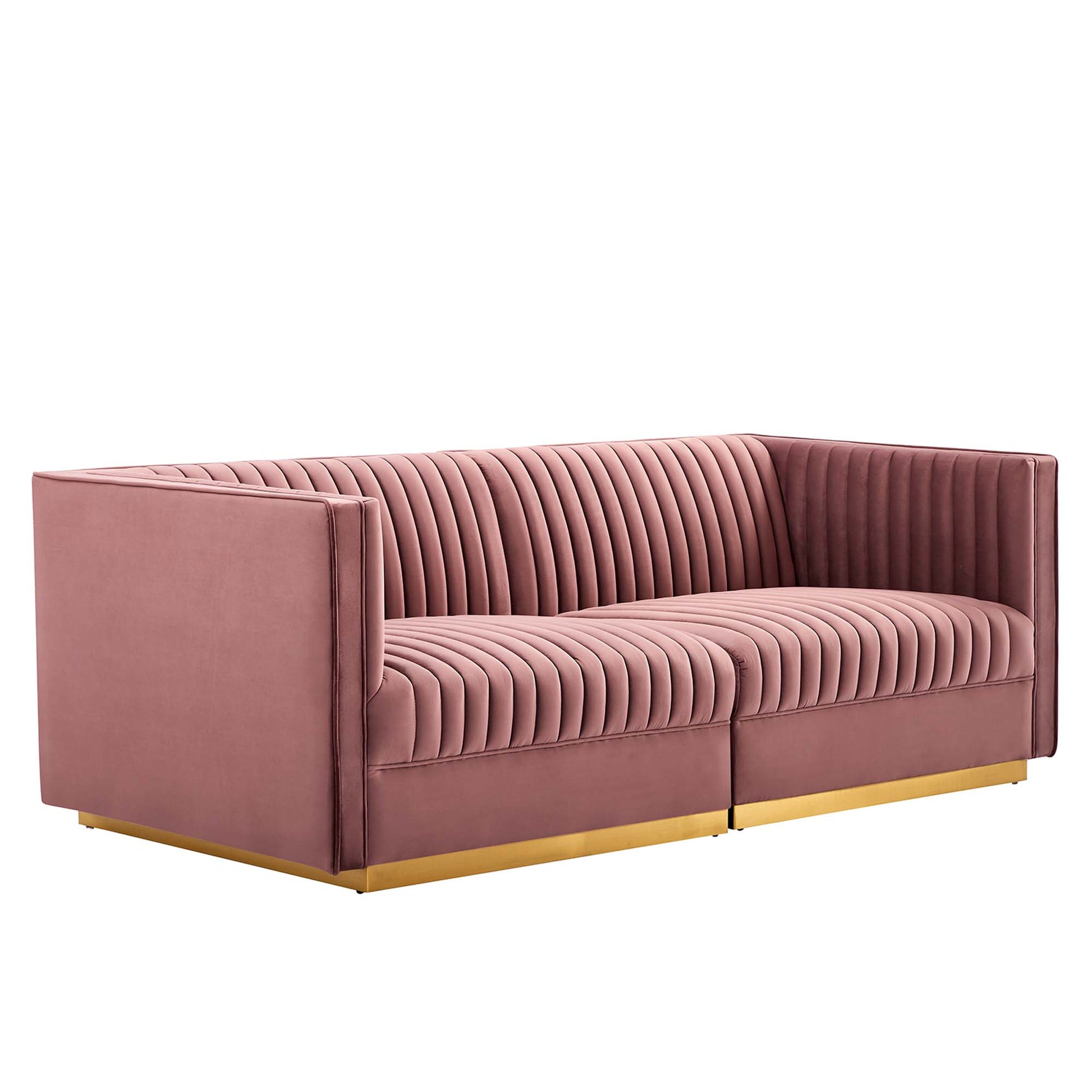 Sanguine Channel Tufted Performance Velvet Modular Sectional sofá loveseat