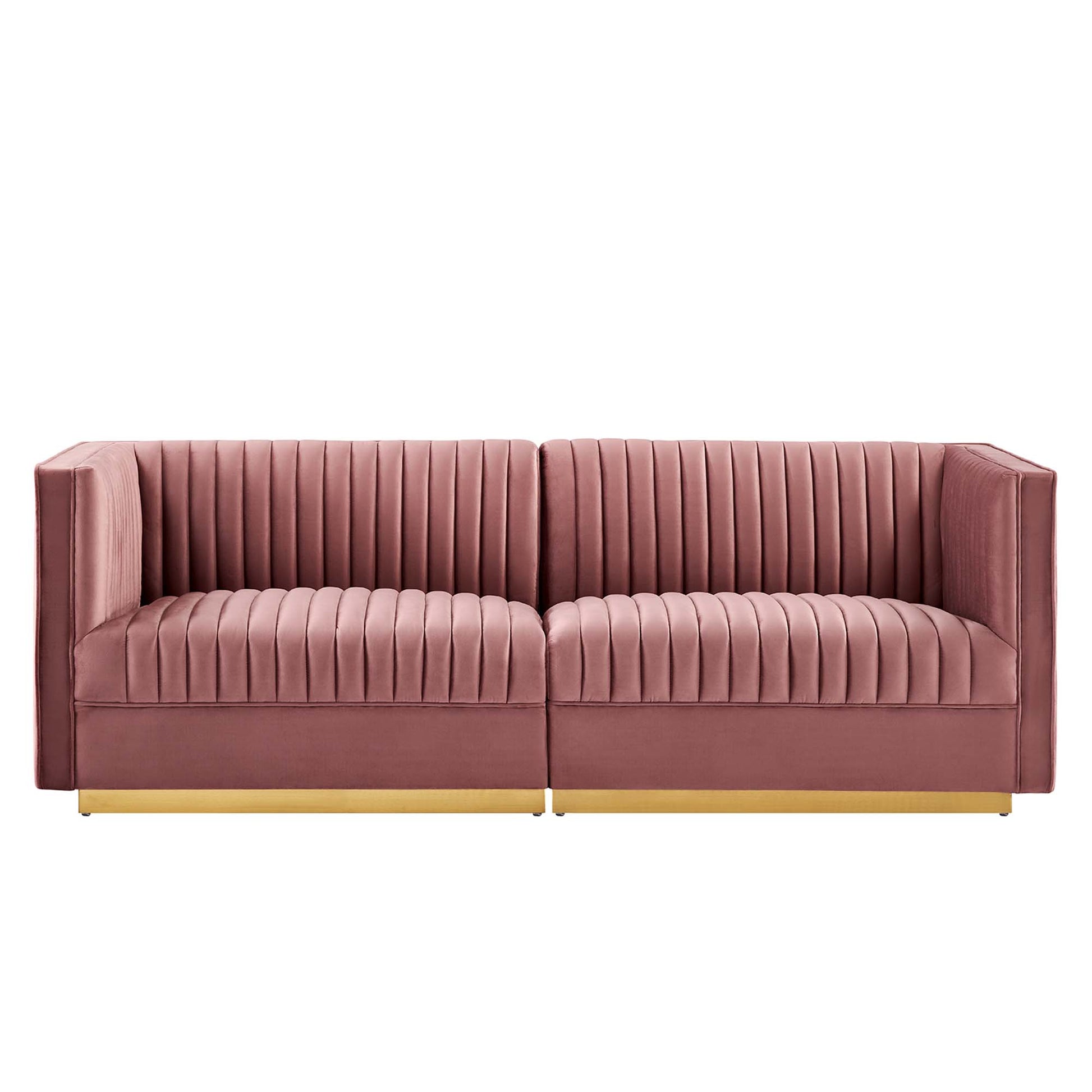 Sanguine Channel Tufted Performance Velvet Modular Sectional sofá loveseat