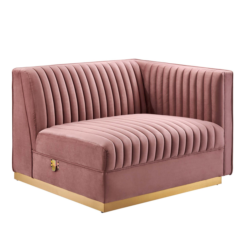 Sanguine Channel Tufted Performance Velvet Modular Sectional sofá loveseat