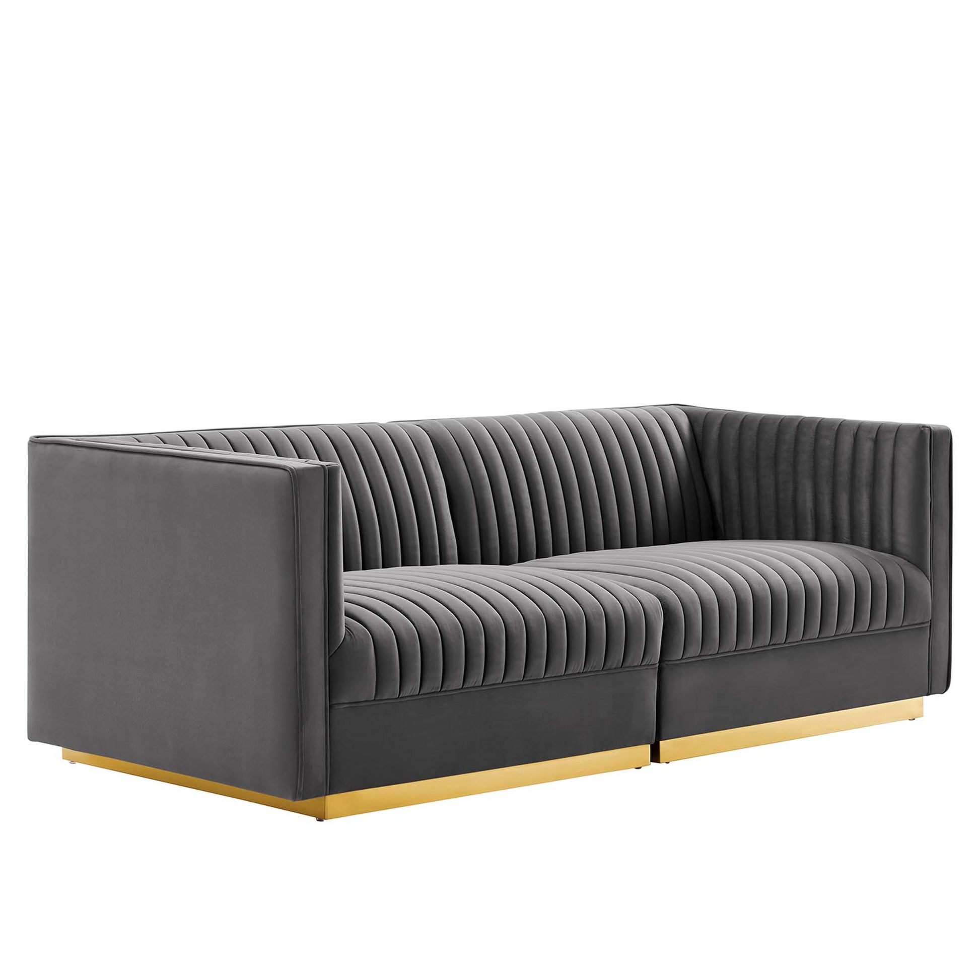 Sanguine Channel Tufted Performance Velvet Modular Sectional sofá loveseat