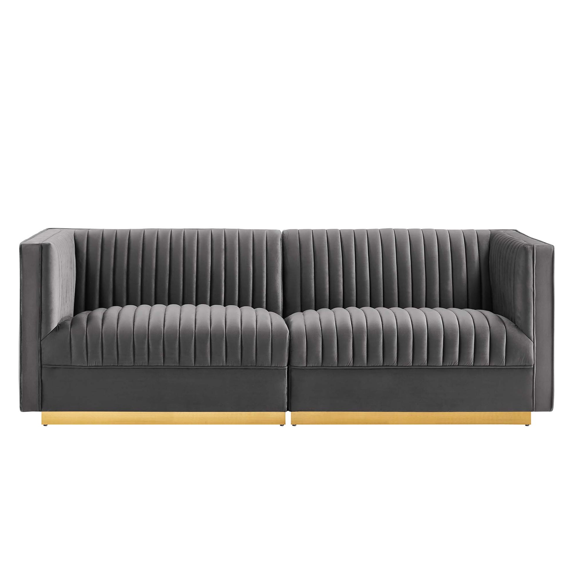 Sanguine Channel Tufted Performance Velvet Modular Sectional sofá loveseat
