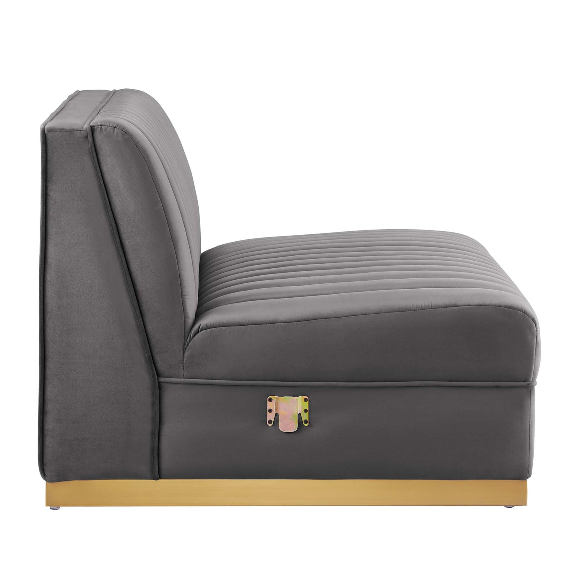 Sanguine 5-Piece Channel Tufted Performance Velvet Right-Facing Modular Sectional sofá