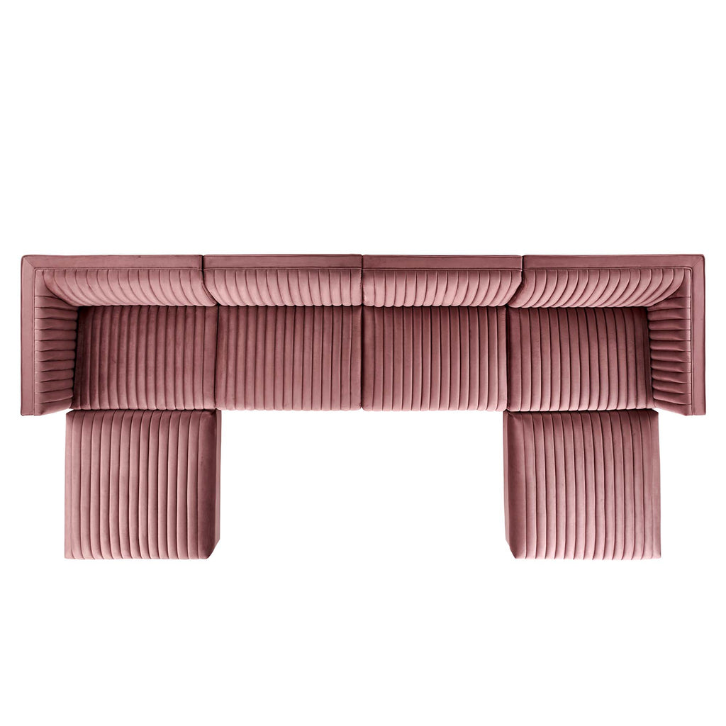 Sanguine 6-Piece Channel Tufted Performance Velvet Modular Sectional sofá