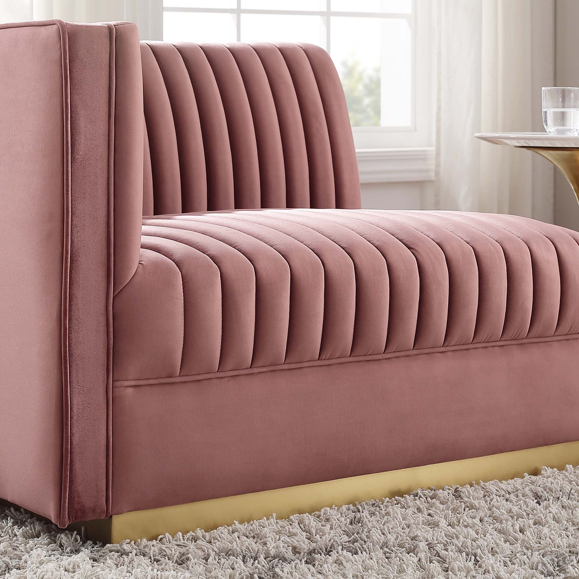 Sanguine Channel Tufted Performance Velvet Modular Sectional sofá Left-Arm silla