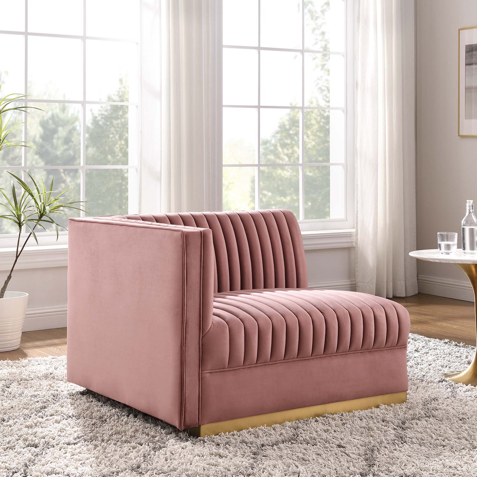 Sanguine Channel Tufted Performance Velvet Modular Sectional sofá Left-Arm silla