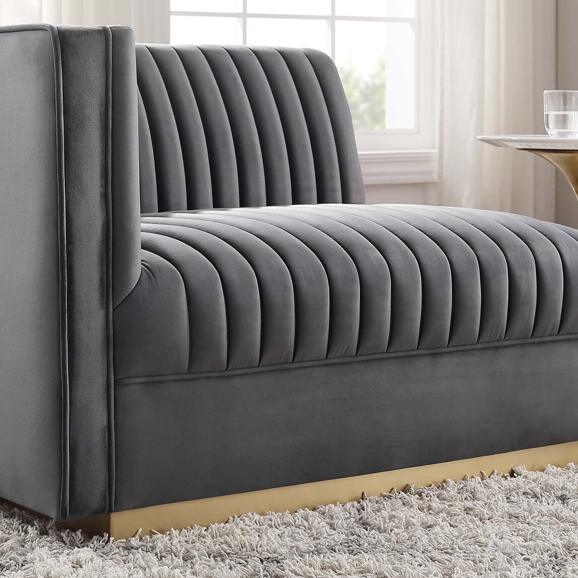 Sanguine Channel Tufted Performance Velvet Modular Sectional sofá Left-Arm silla