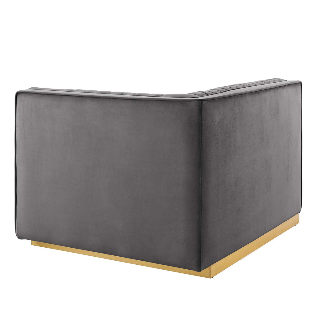 Sanguine Channel Tufted Performance Velvet Modular Sectional sofá Right-Arm silla
