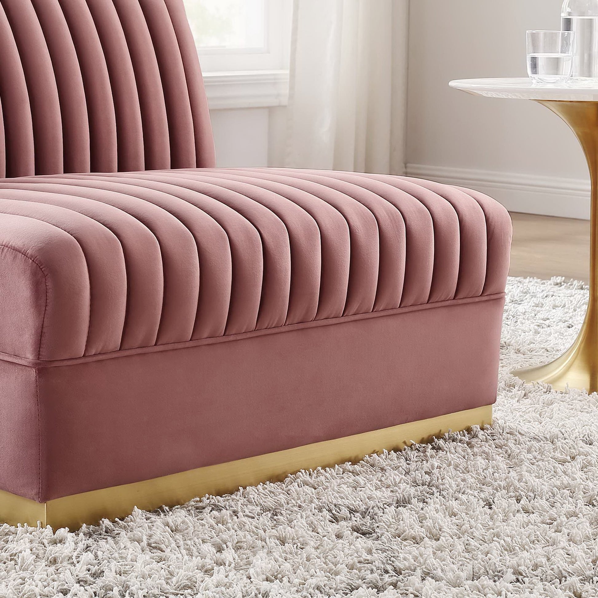 Sanguine Channel Tufted Performance Velvet Modular Sectional sofá Armless silla