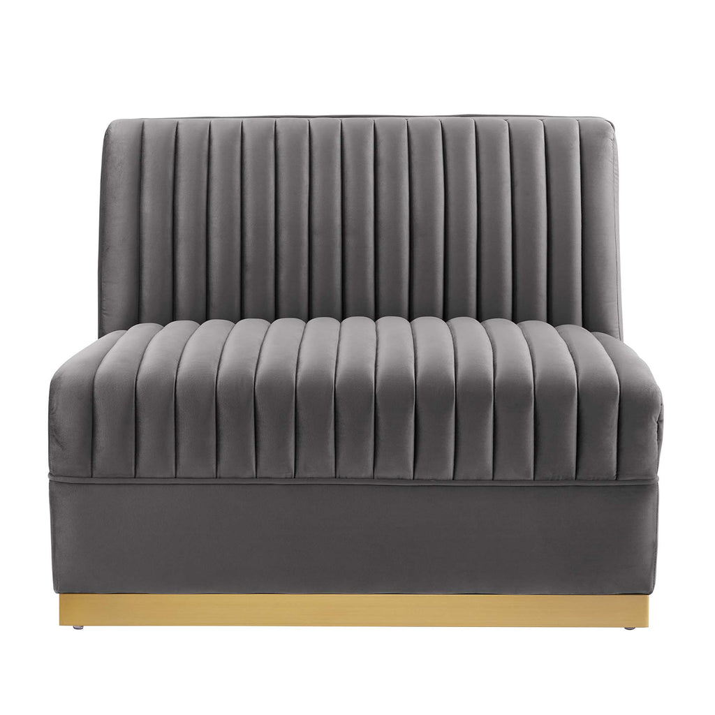 Sanguine Channel Tufted Performance Velvet Modular Sectional sofá Armless silla