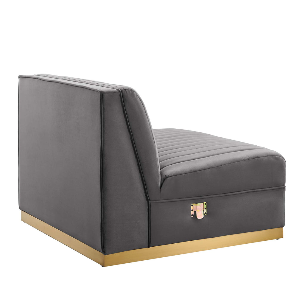 Sanguine Channel Tufted Performance Velvet Modular Sectional sofá Armless silla