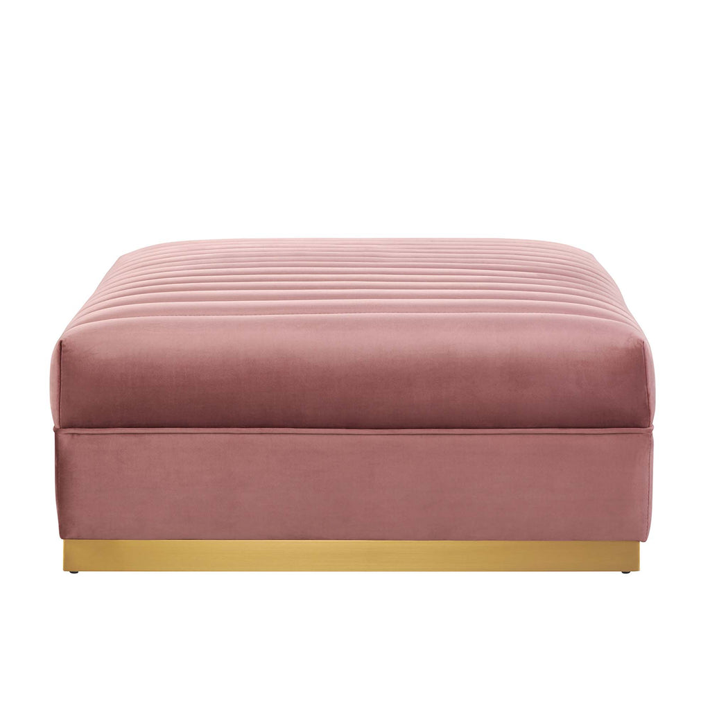 Sanguine Channel Tufted Performance Velvet Modular Sectional sofá Ottoman