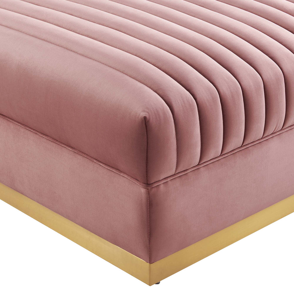 Sanguine Channel Tufted Performance Velvet Modular Sectional sofá Ottoman