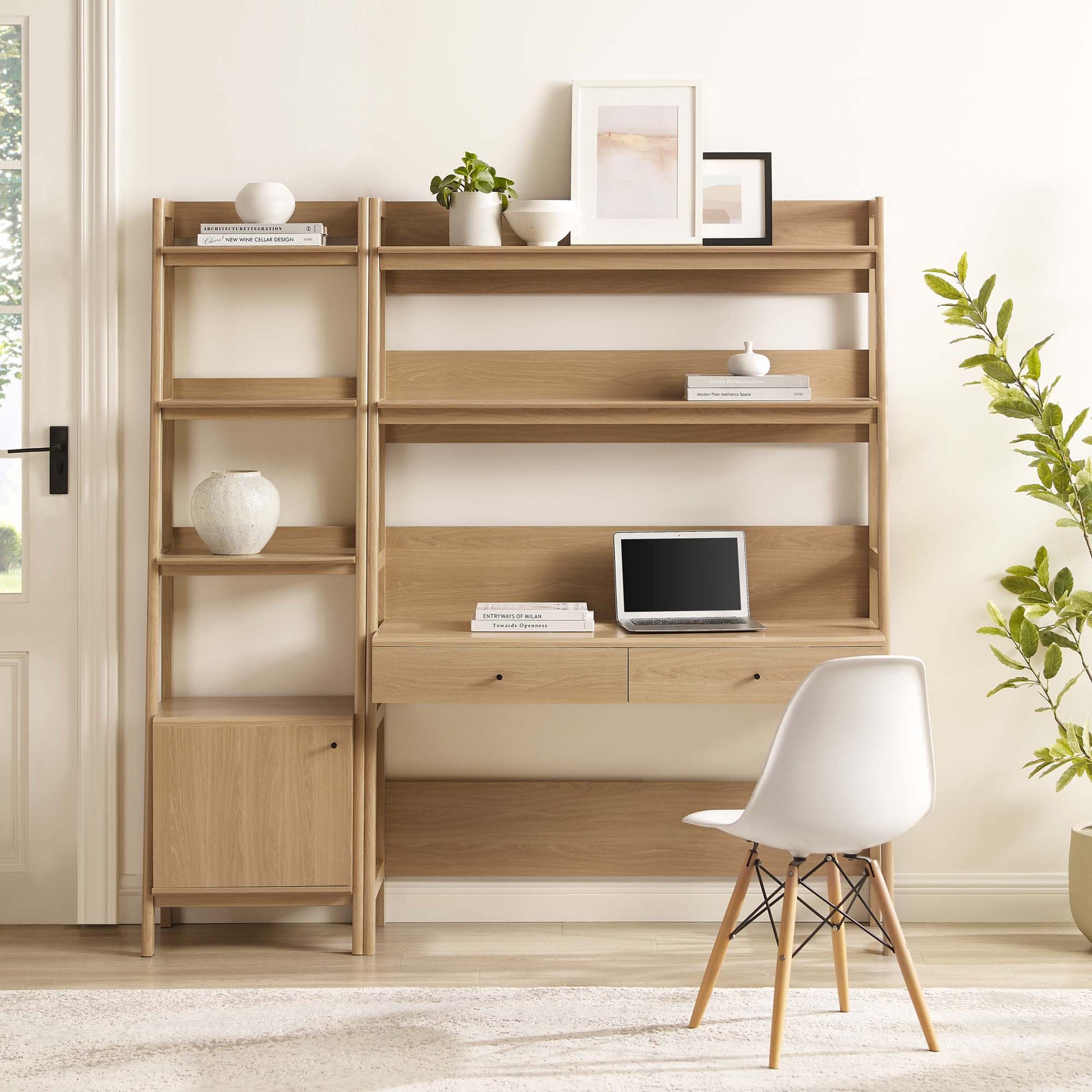 Bixby 2-Piece Wood oficina Desk and Bookshelf