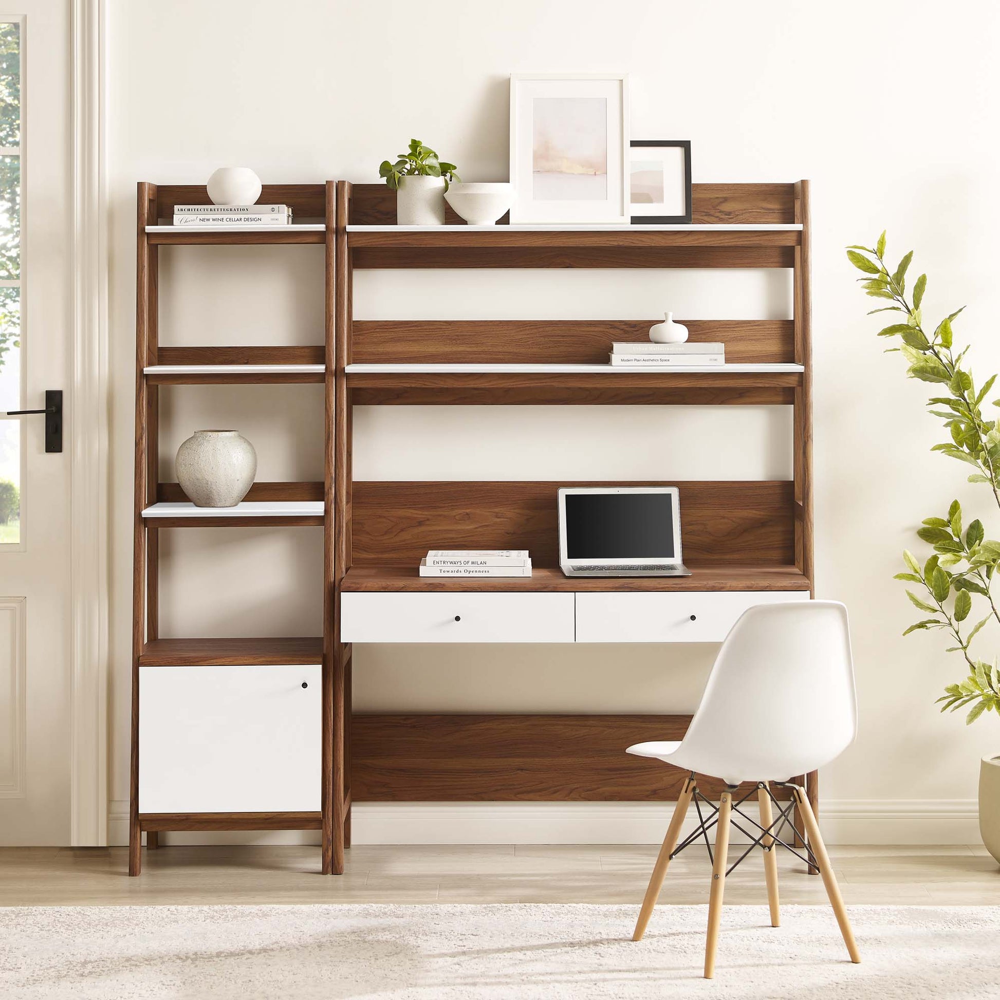 Bixby 2-Piece Wood oficina Desk and Bookshelf