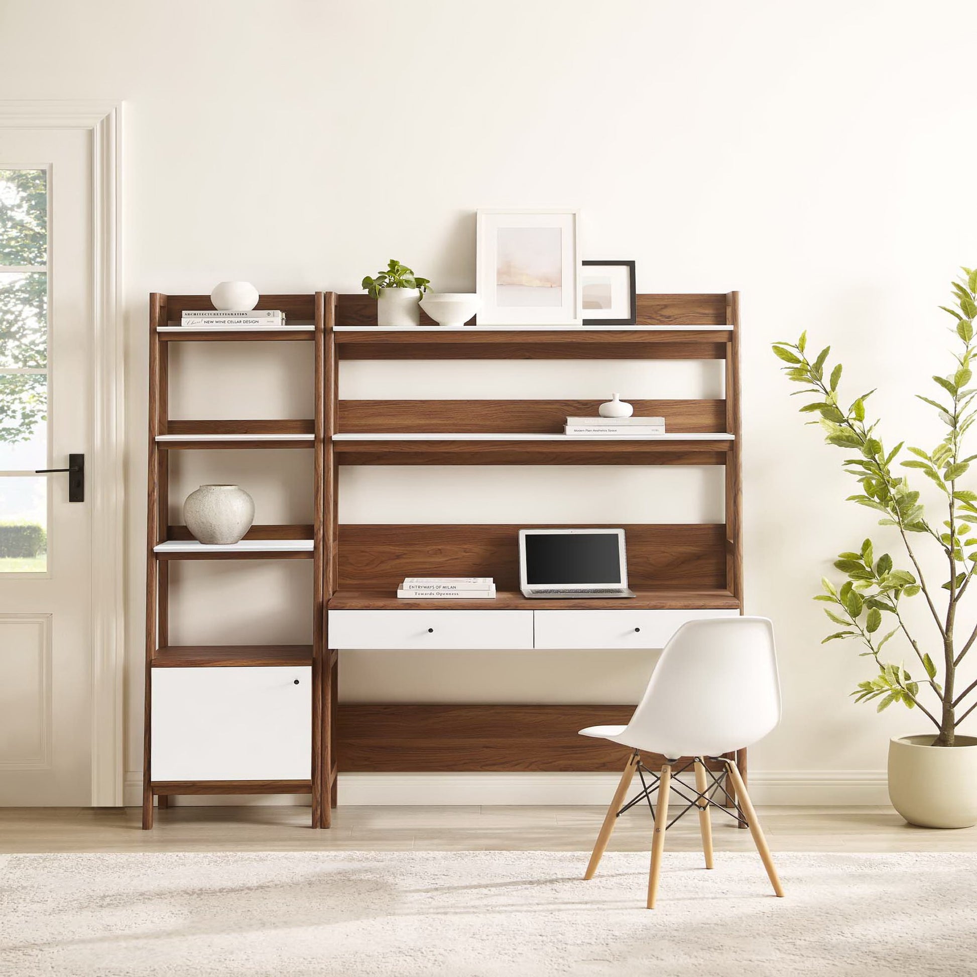 Bixby 2-Piece Wood oficina Desk and Bookshelf