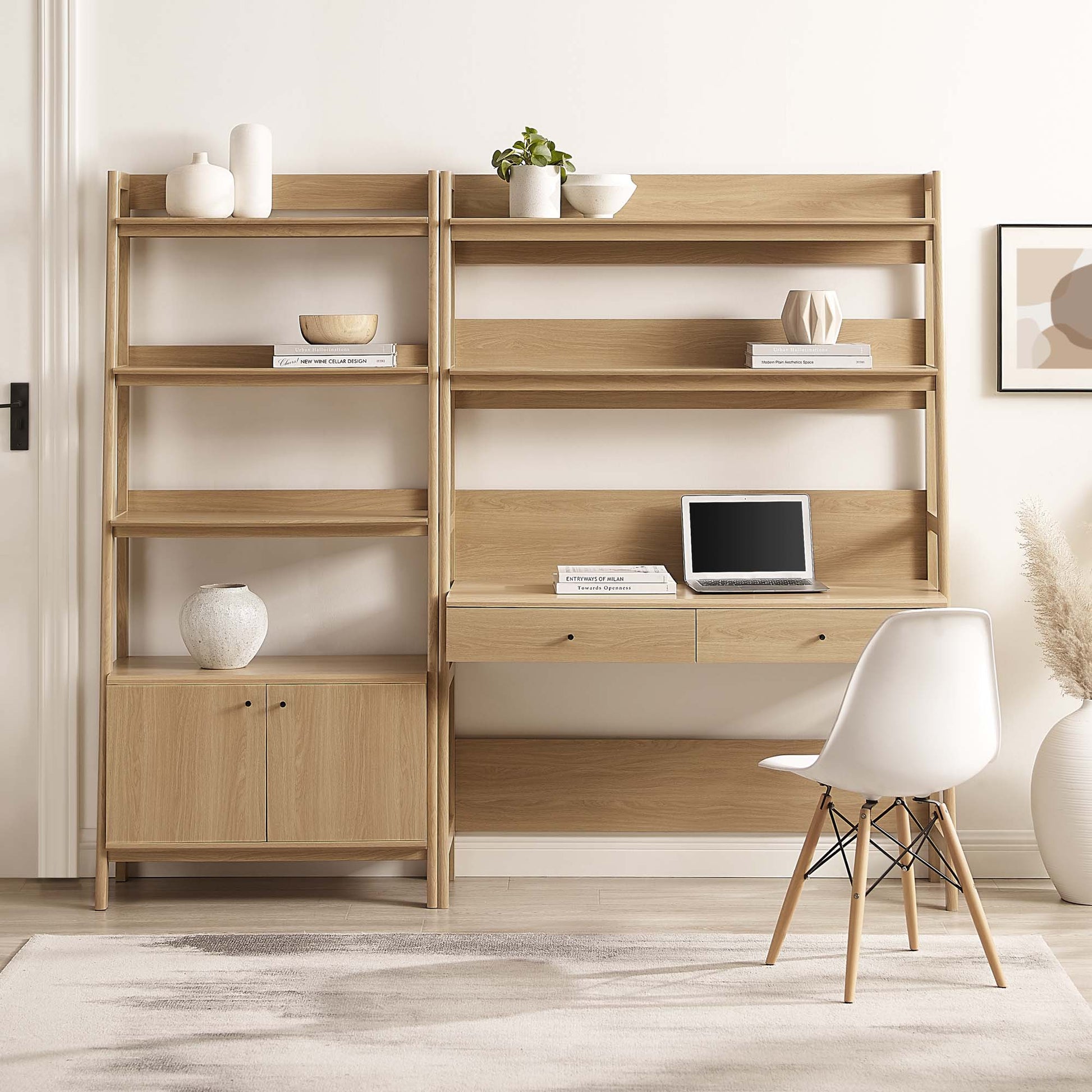 Bixby 2-Piece Wood oficina Desk and Bookshelf